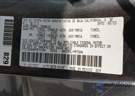 2023 Toyota Tacoma Double Cab/Sr/Sr5/Trail/Trd Sport/Trd Off Road/Trd Pro z USA, uszkodzony, nr VIN 3TMCZ5AN4PM571394